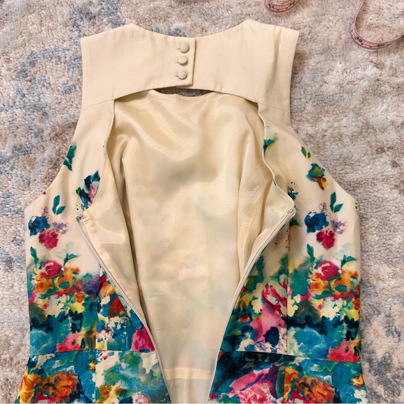 Anthropologie Maeve Tea Garden‎ Floral Sheath Dress Pockets Feminine Sz 0 beauty - Picture 11 of 16